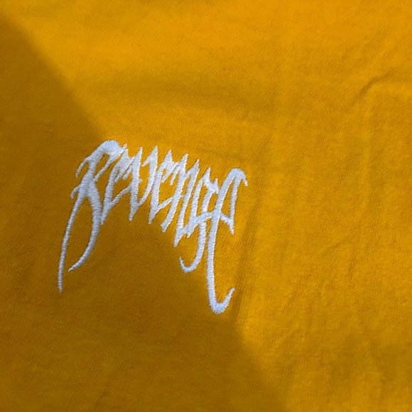Revenge Basic Embroidered T-shirt Yellow - Picture 3 of 7